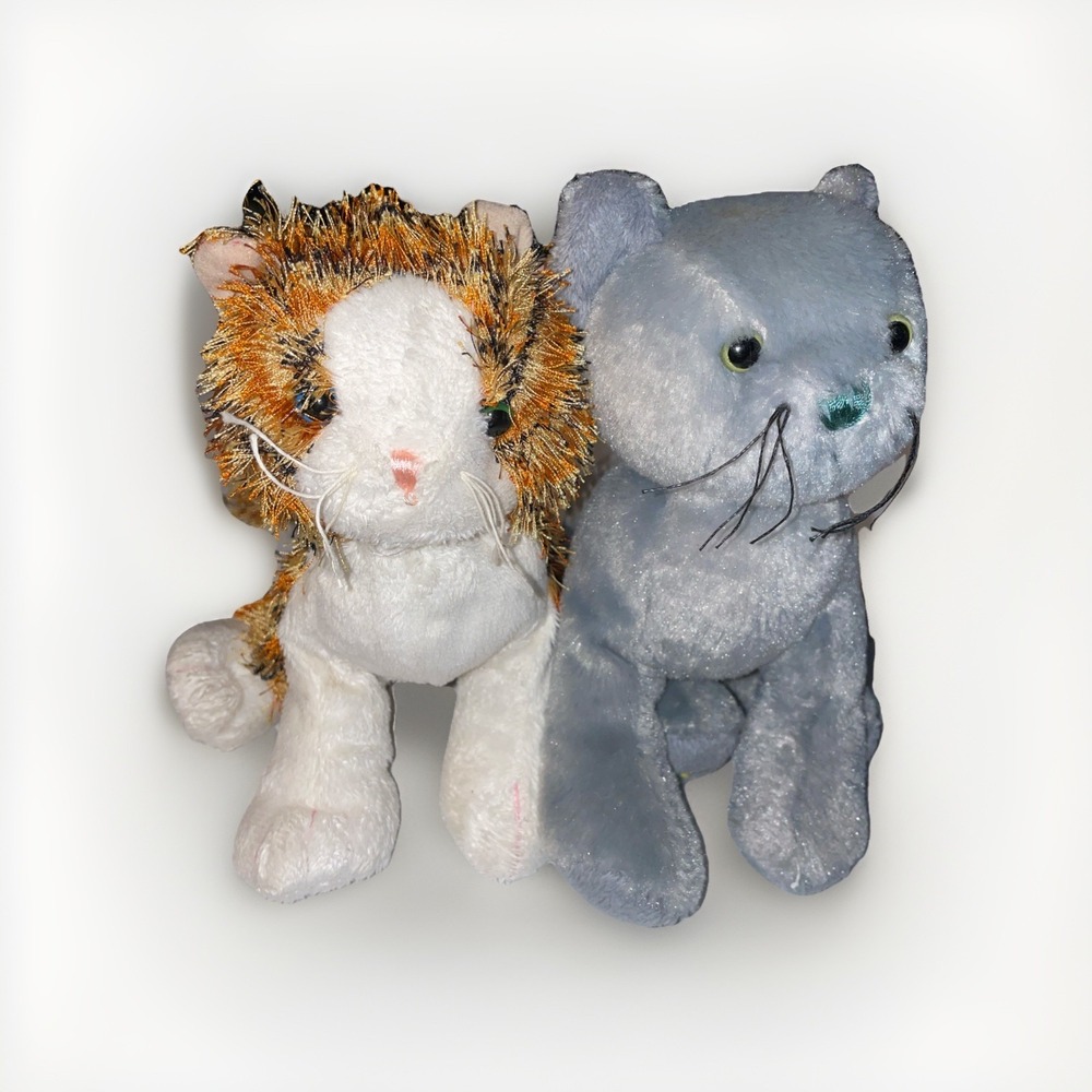 Ganz Webkinz Charcoal Cat Grey And Tabby Plush‎ Stuffed Animal Toy HM152 No Code